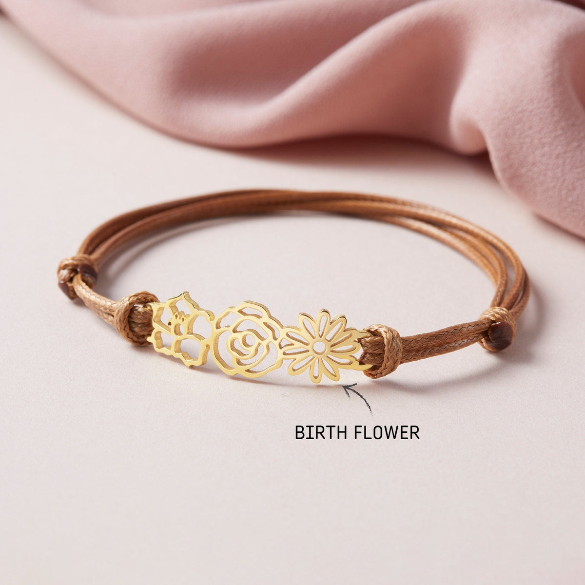 Personalized Birth Flower Bracelet