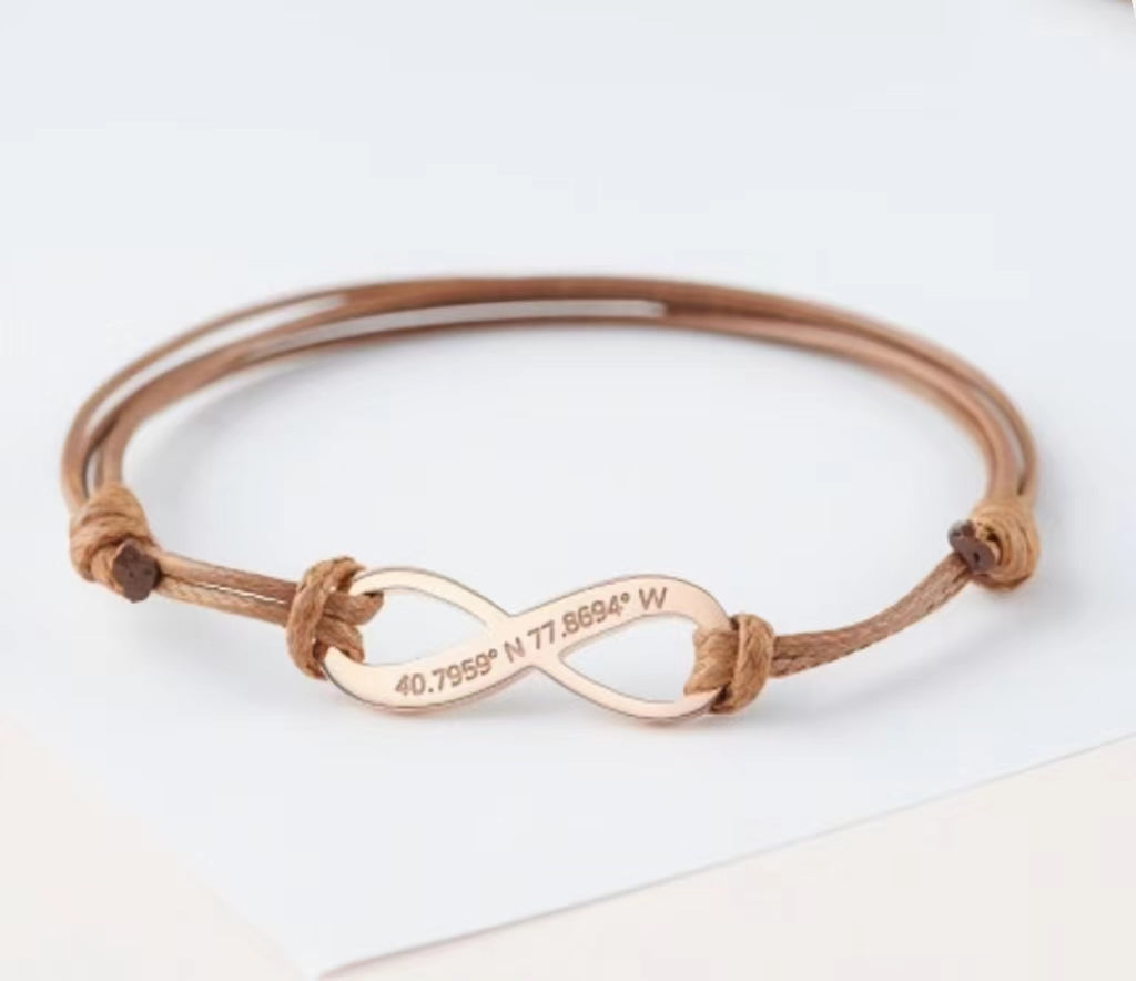 Coordinate Leather Bracelet｜Valentine's Day Gift For Her Him