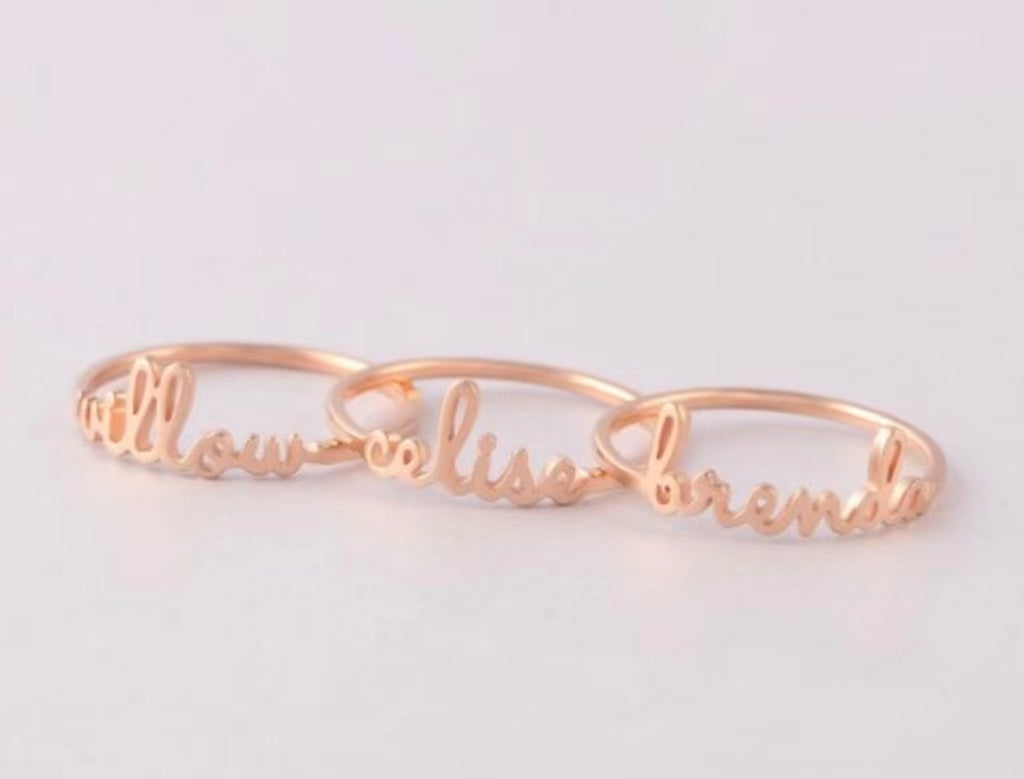 Stacking Name Ring - Charlotte Font