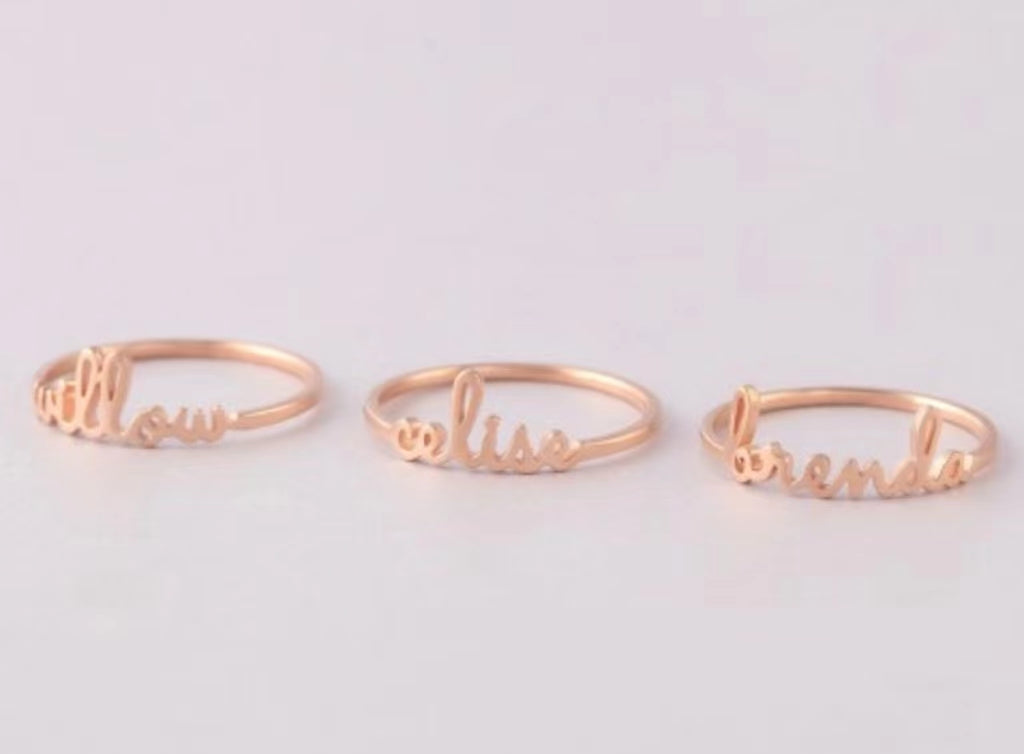 Stacking Name Ring - Charlotte Font