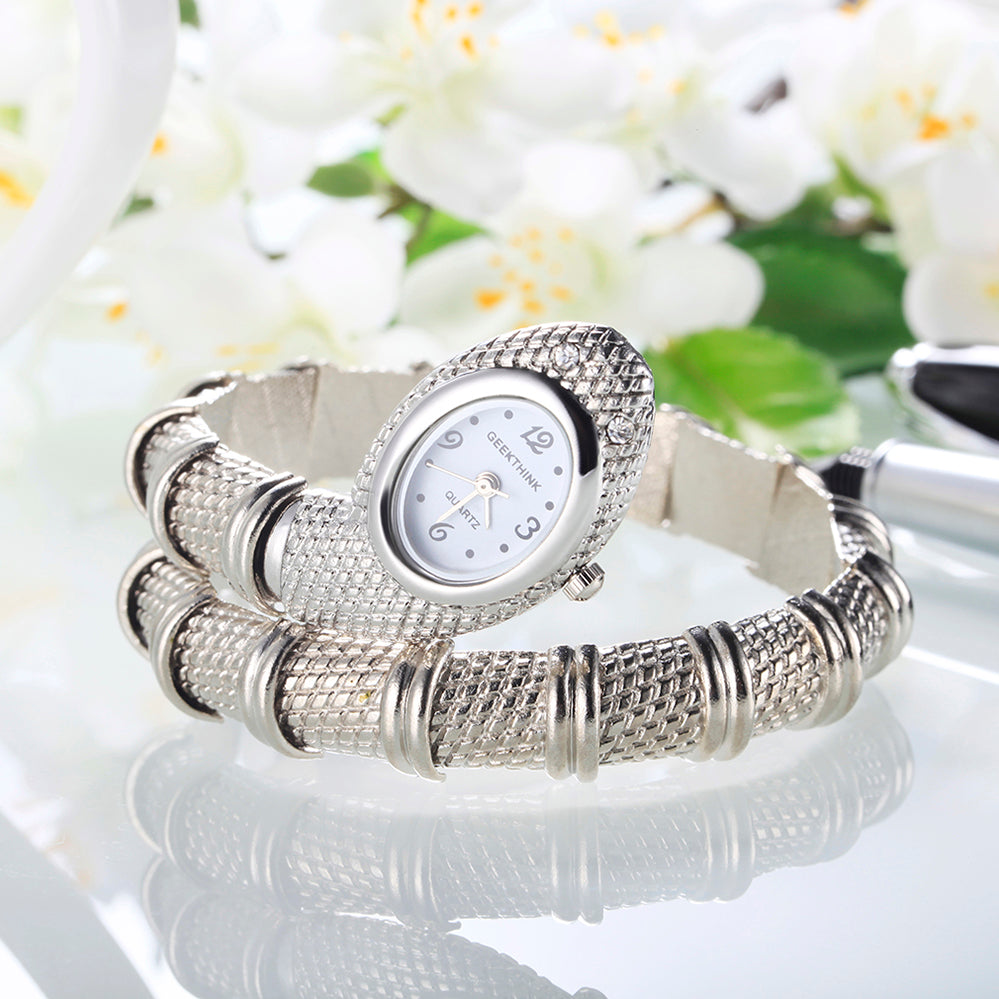 Quartz Ladies Snake Bracelet Watch Jewelry