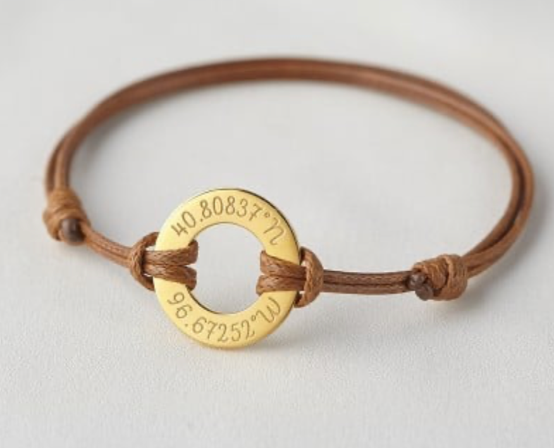 Leather Coordinates Bracelet