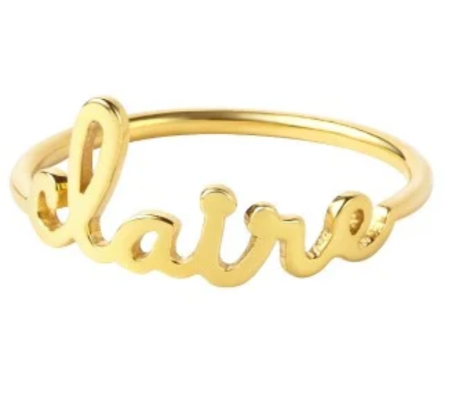 Stacking Name Ring - Charlotte Font