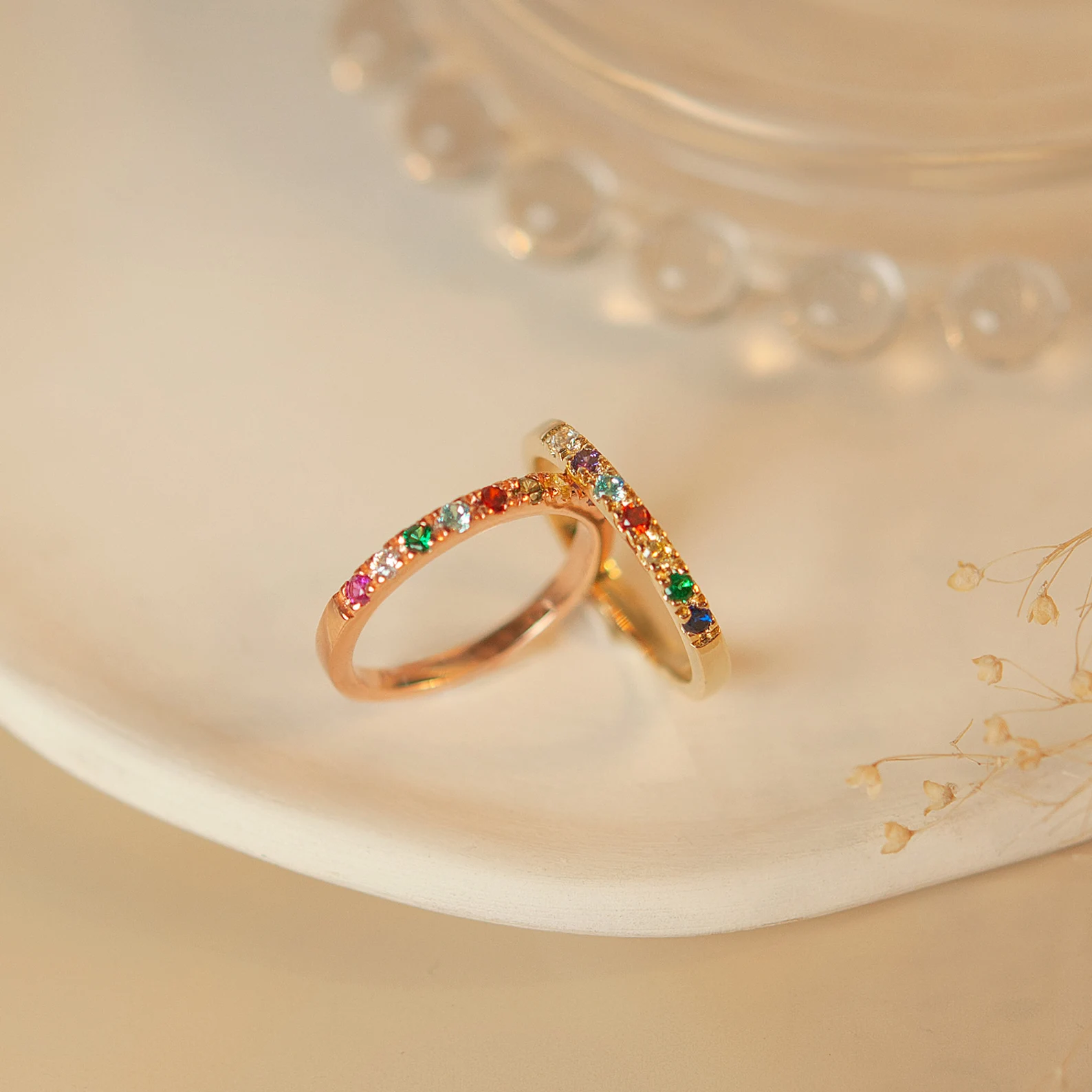 Birthstone Ring Gold - Dainty Birthstone Ring - Family Birthstone