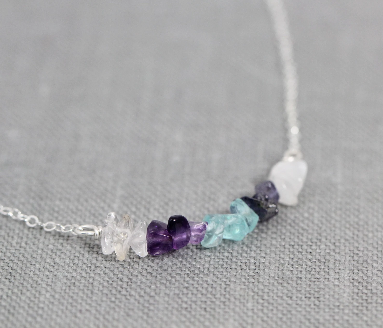 Family Birthstone Necklace, Mothers Day Gift