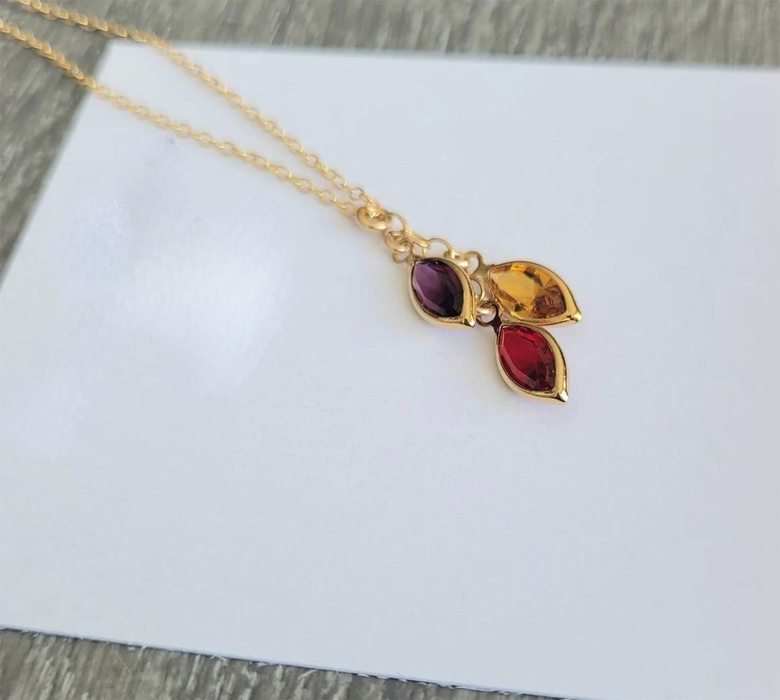 14K Gold Filled Personalized Family Birthstone Necklace