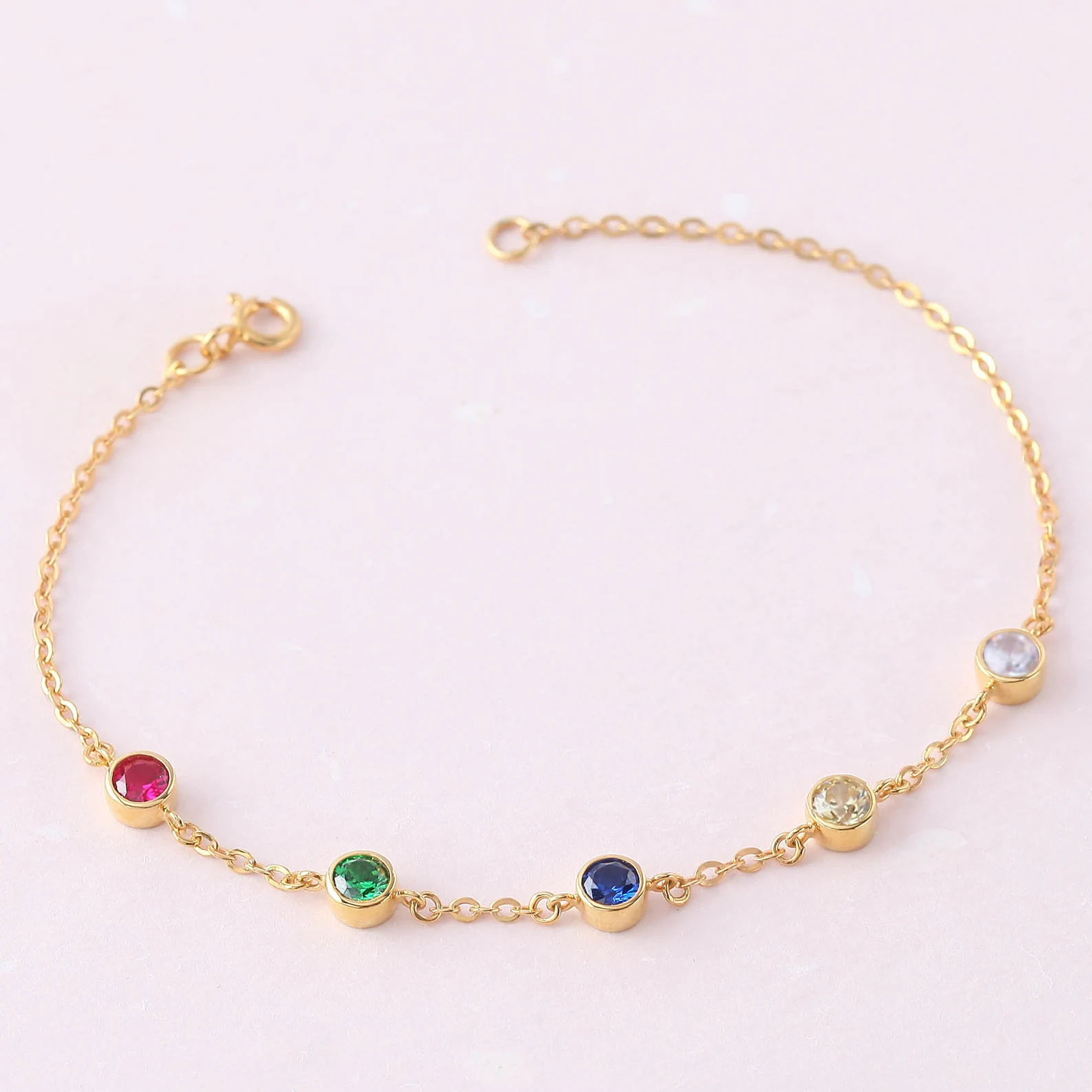 Family Birthstone Bracelet, Mom Bracelet With Birthstone