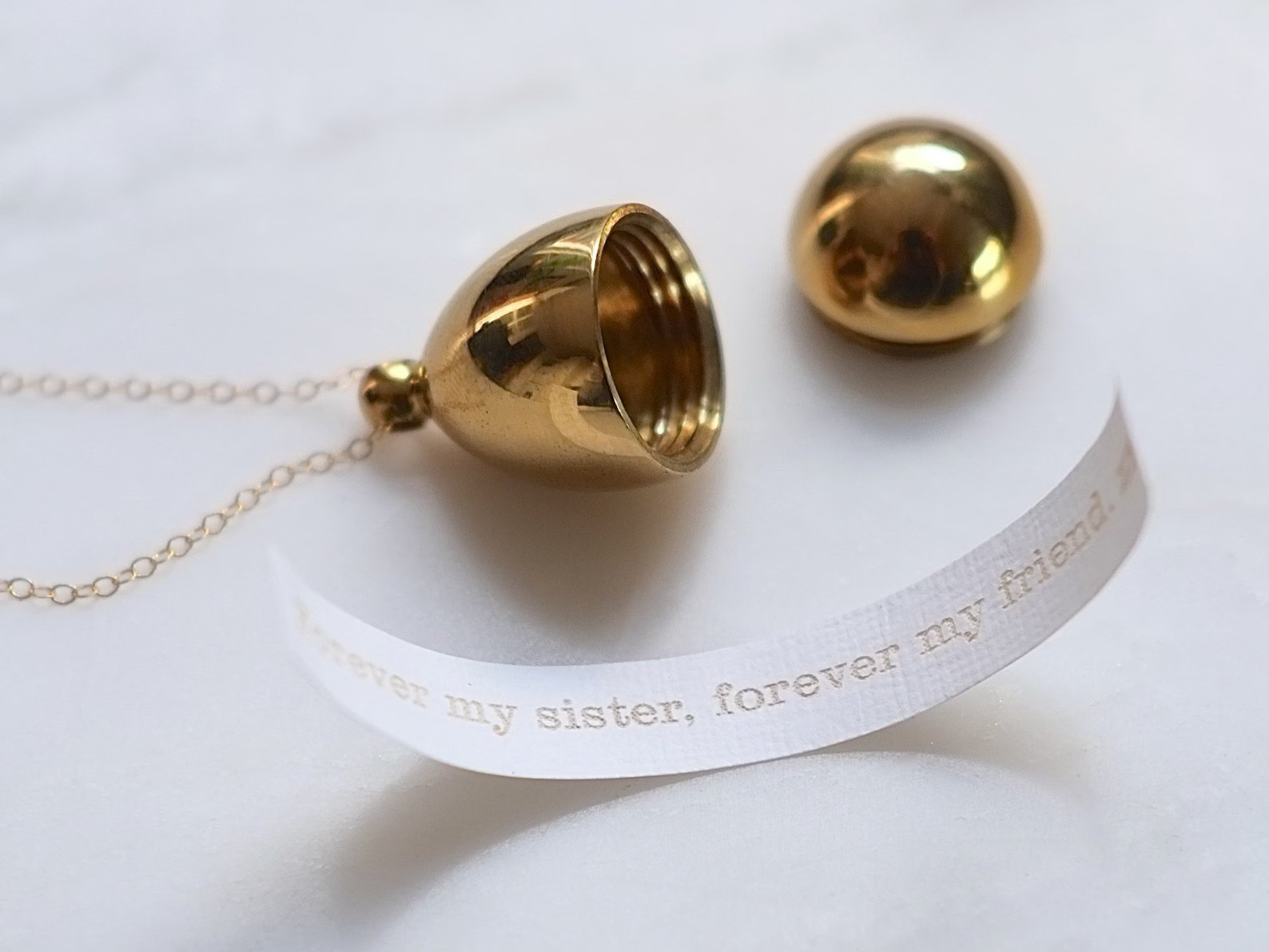 Brass Secret Message Locket Necklace