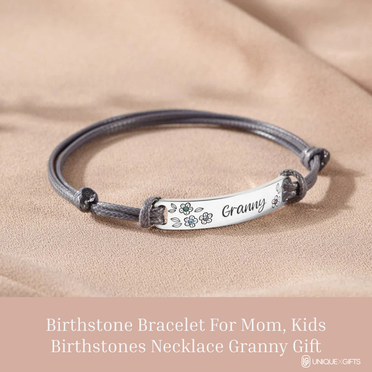 Birthstone Bracelet, Kids Birthstones Mom Granny Gift