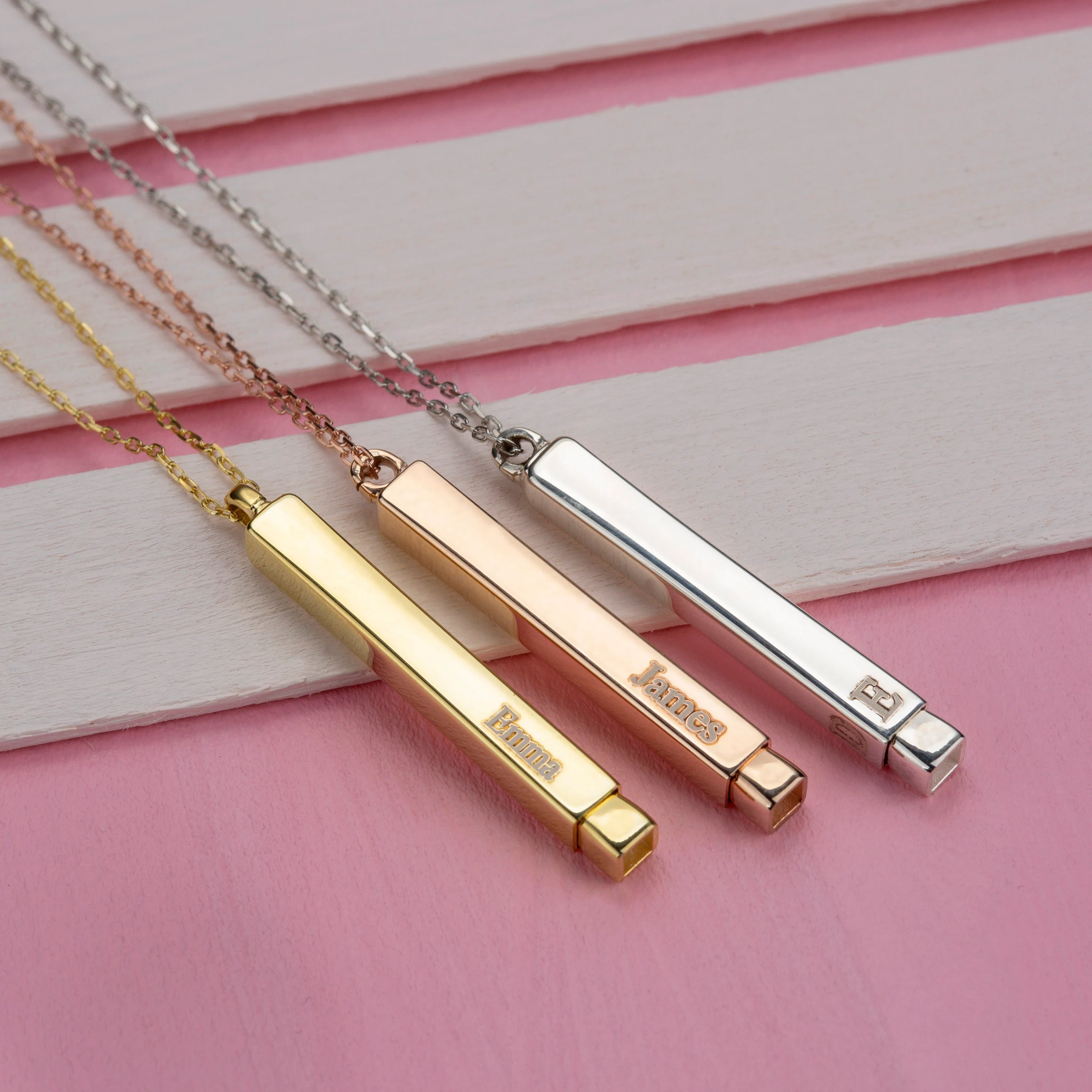 Personalized Vertical Two Bar Necklace