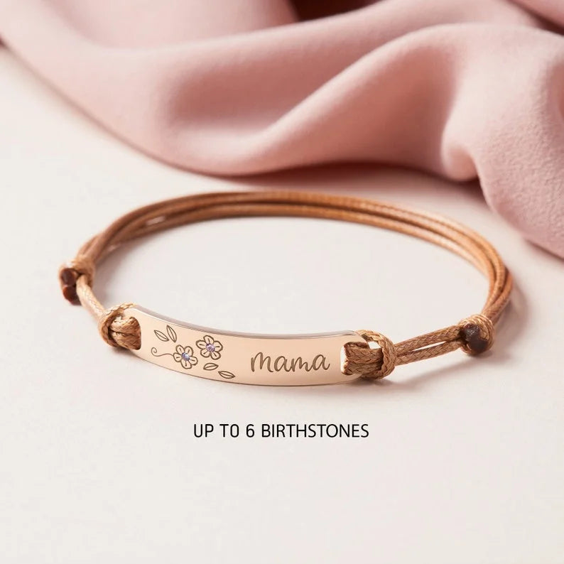 Birthstone Bracelet For Mom, Kids Birthstones Necklace Granny Gift For Grandma