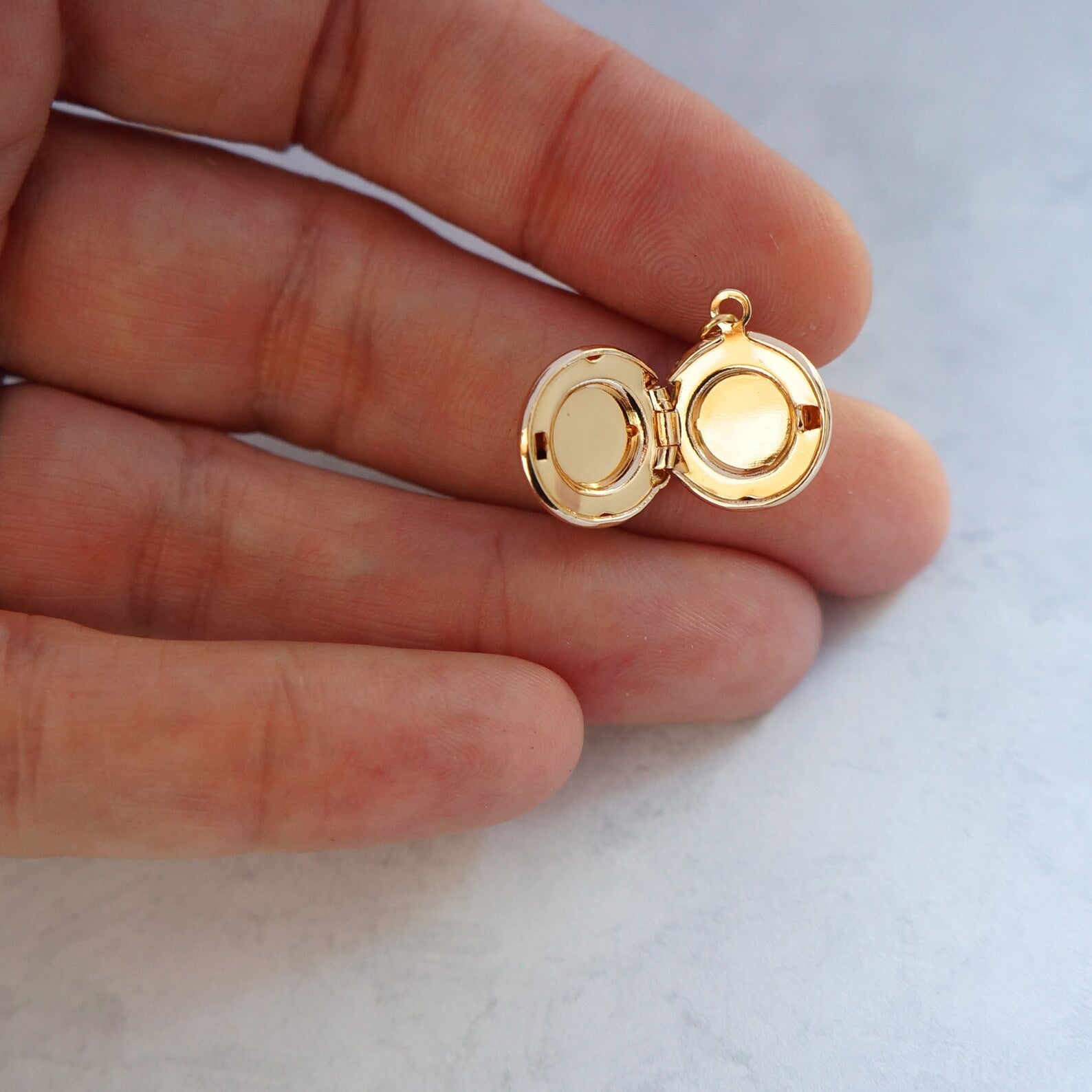 Tiny Initial Locket/ Engraved Gold Locket