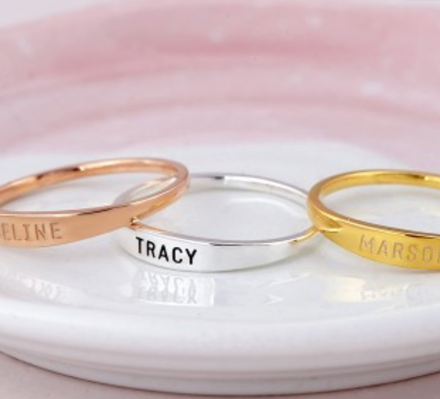 Stackable Mothers Rings with Names - Set 1-3 rings