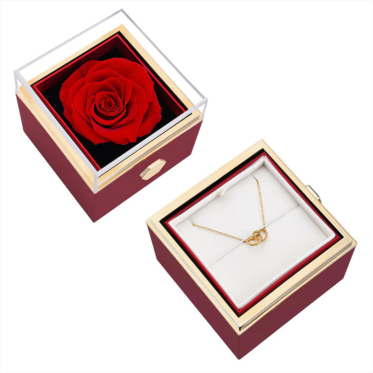 ETERNAL ROSE BOX - WITH ENGRAVED NECKLACE