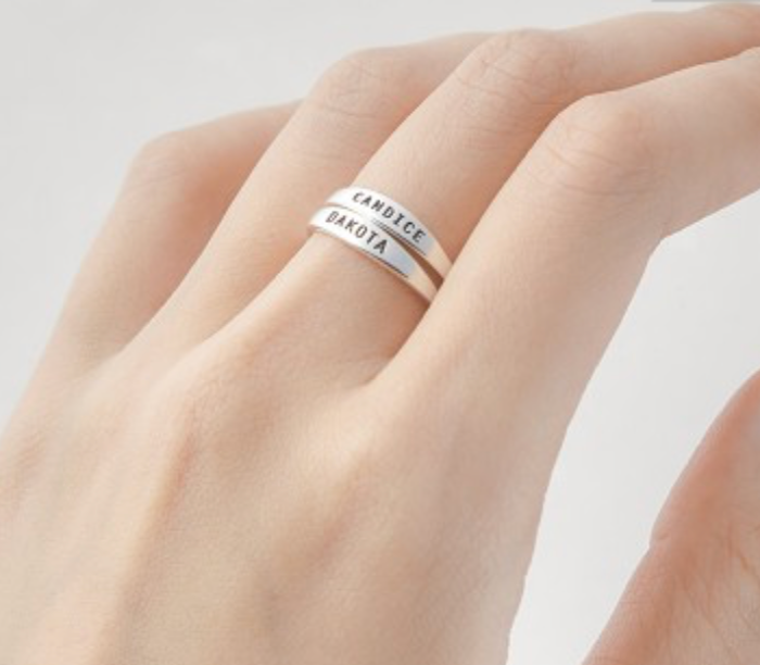 Stackable Mothers Rings with Names - Set 1-3 rings