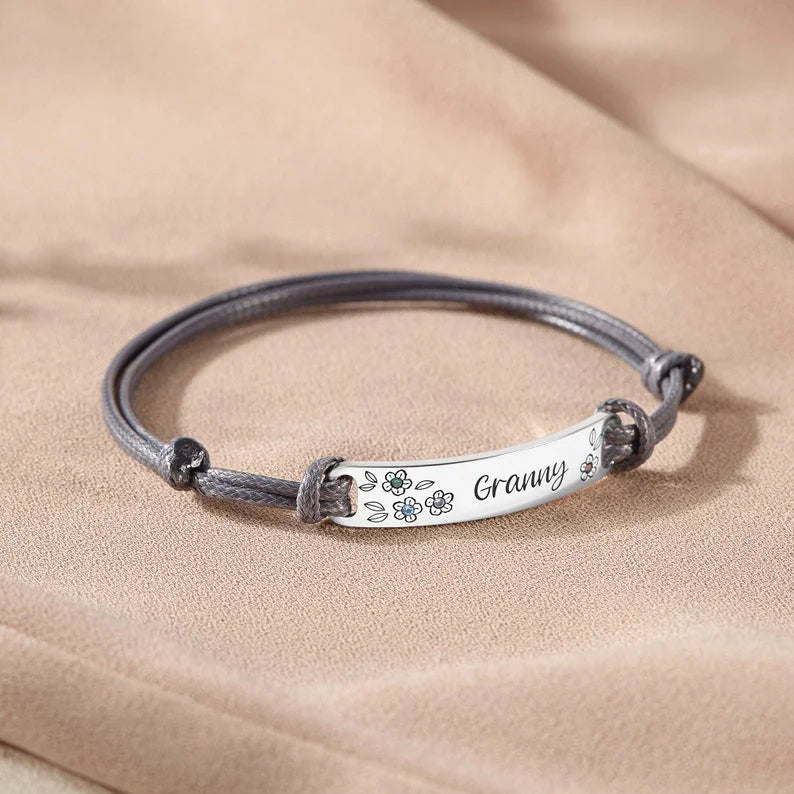 Birthstone Bracelet For Mom, Kids Birthstones Necklace Granny Gift For Grandma