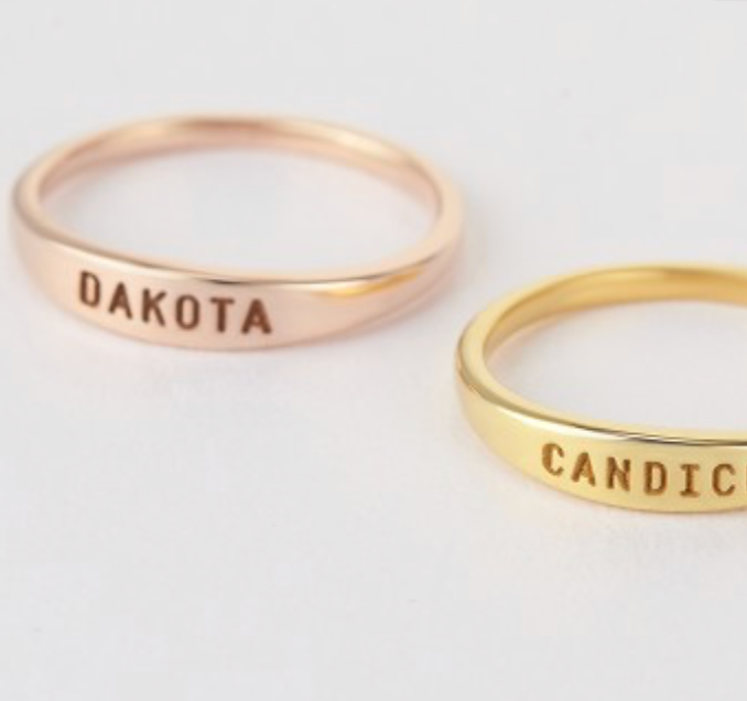 Stackable Mothers Rings with Names - Set 1-3 rings