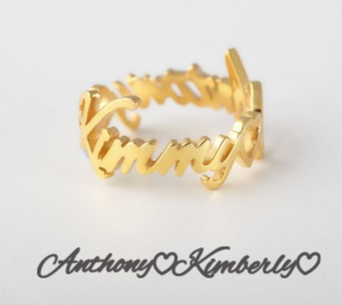 Cursive Personalized Name Ring