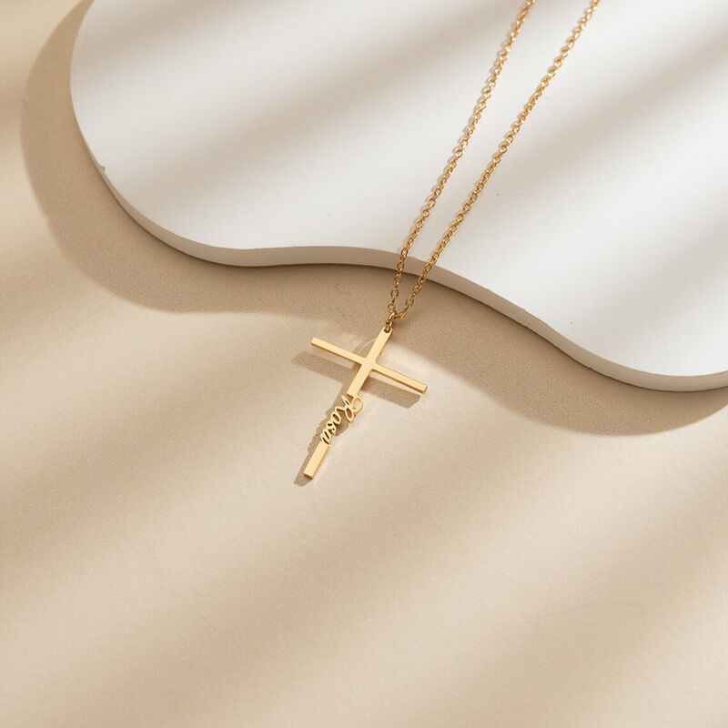 Personalized Cross Name Necklace Simple Gift For Her