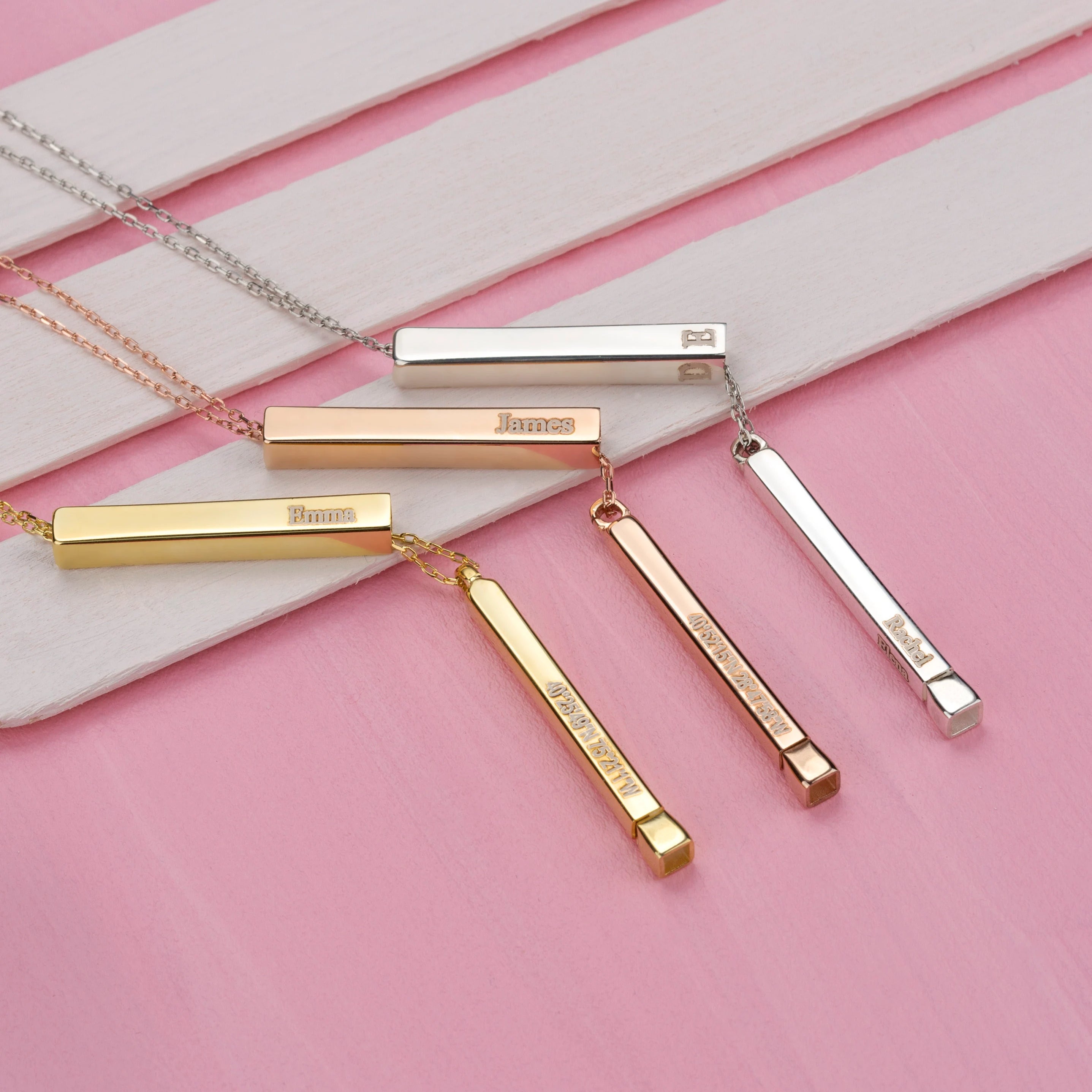 Personalized Vertical Two Bar Necklace