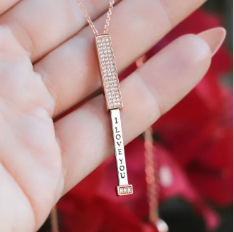 Personalized Secret Message Bar Necklace-Valentine's Day Or Birthday Gift For Her