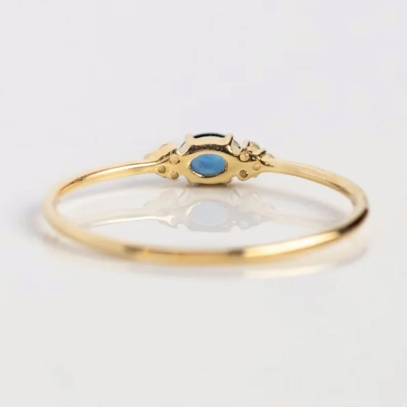 Art Deco Birthstone Ring, Dainty Ring For Her