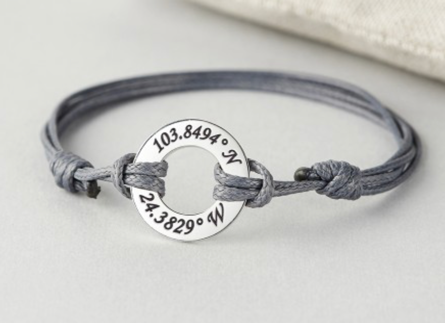 Leather Coordinates Bracelet