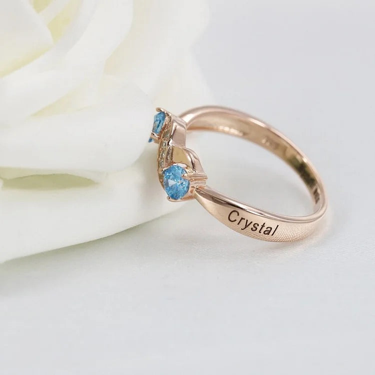 Personalized Name Promise Birthstone Infinity Ring