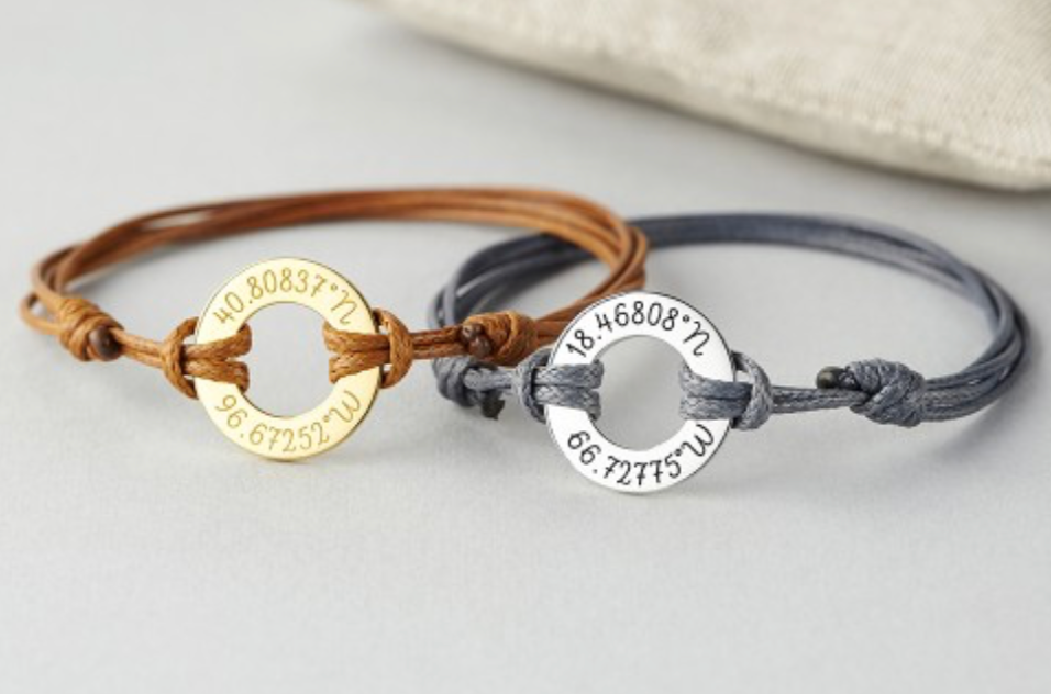 Leather Coordinates Bracelet