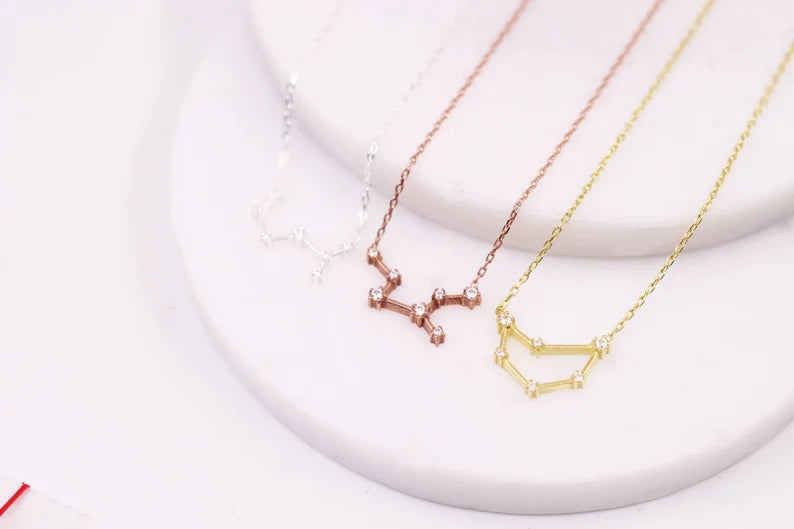 Multiple Constellation Necklace, Zodiac Necklace, Dainty Christmas Gift, Dainty Zodiac Star Sign Necklace, Personalized Family Zodiac