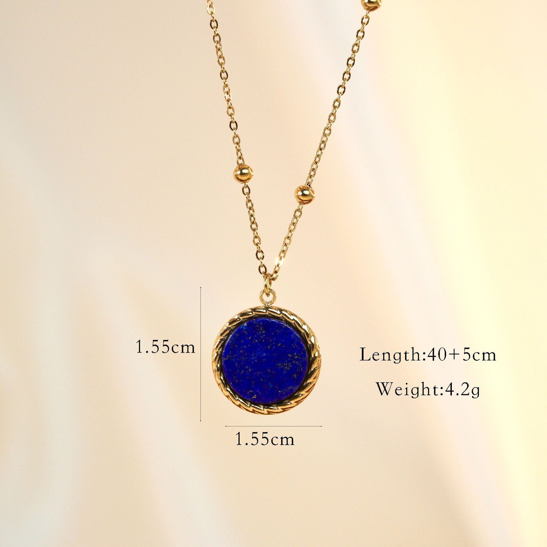 Lapis Lazuli pendant |  8-pointed star | 14K Gold Stainless Steel