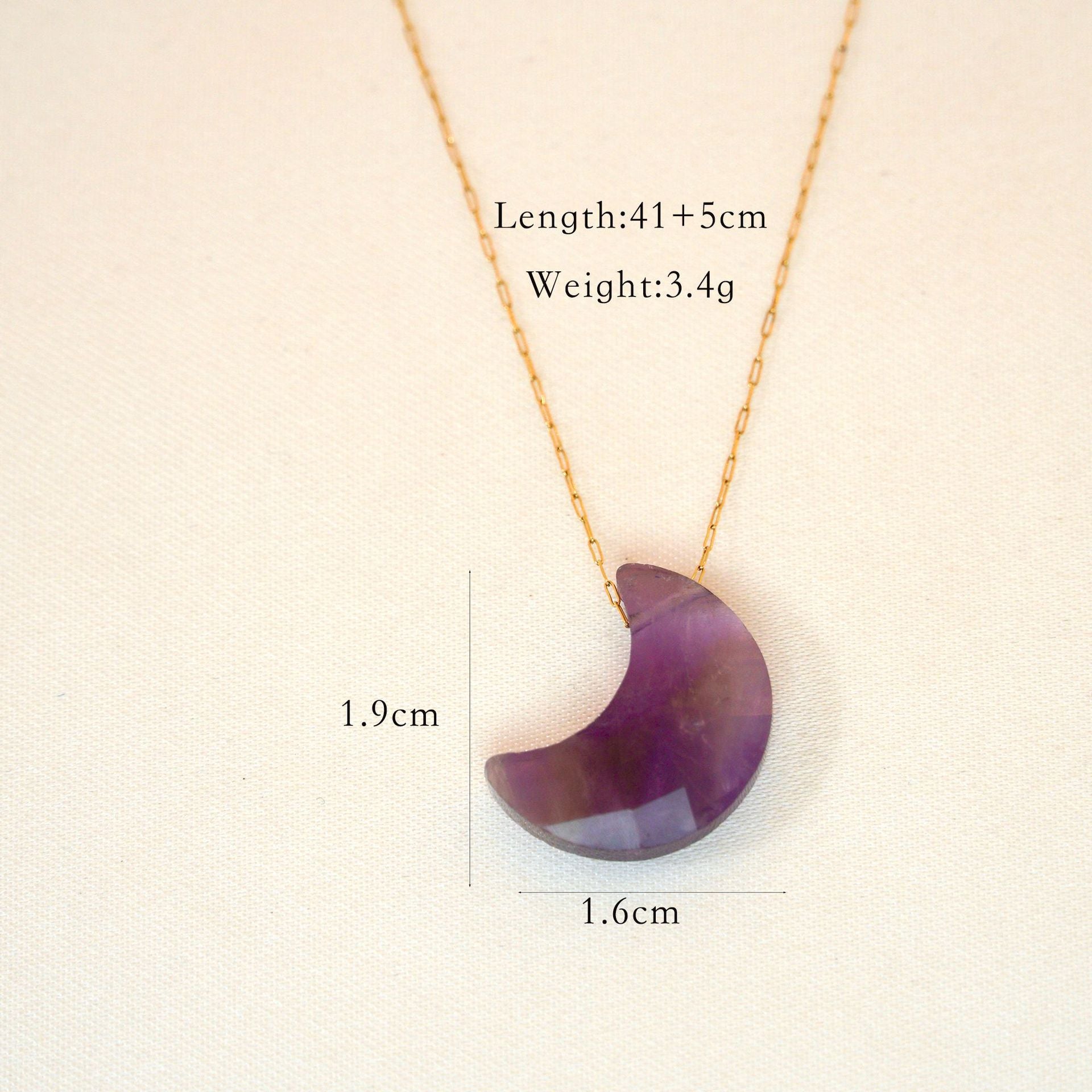 Vintage Light Luxury Amethyst Pendant, 14k Gold Moon Compass