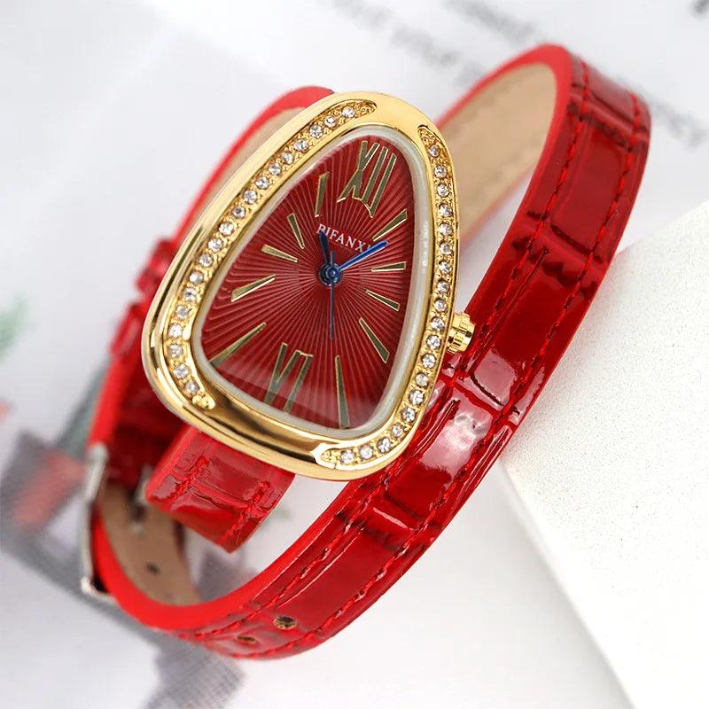 Quartz CZ Diamonds Creative Ladies Bracelet New Snake Watches For Women