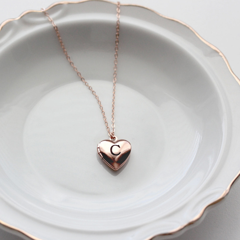 Personalized Heart Lockets Engraved Heart Necklace