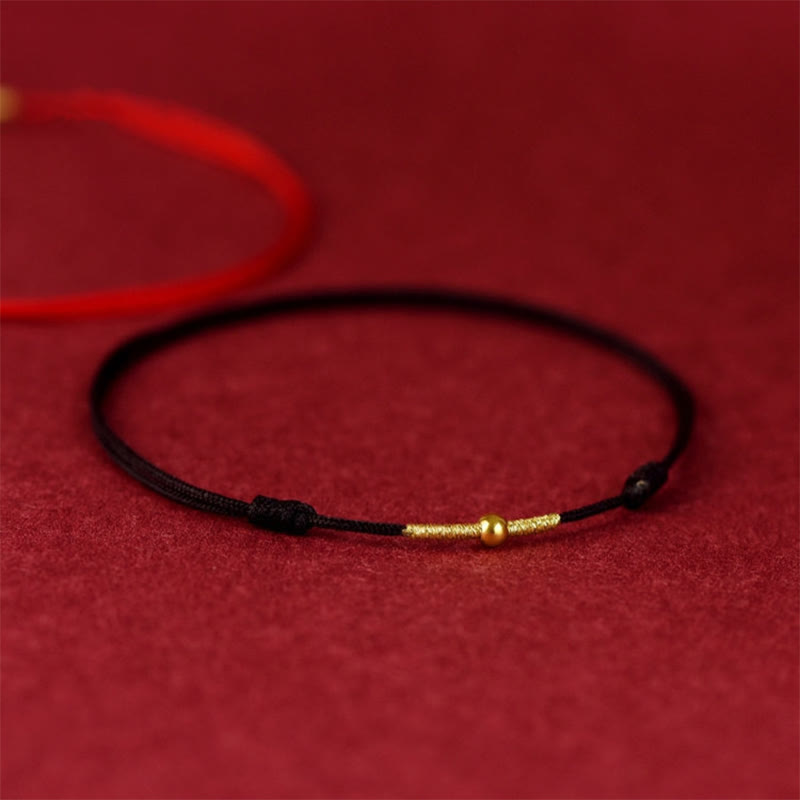 Golden Bead Protection Braided Rope Bracelet Anklet