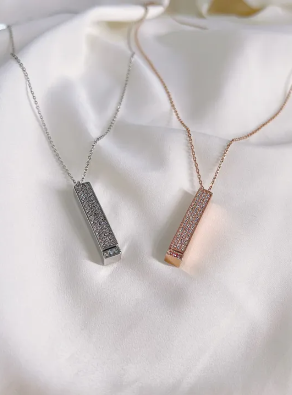 Personalized Secret Message Bar Necklace-Valentine's Day Or Birthday Gift For Her