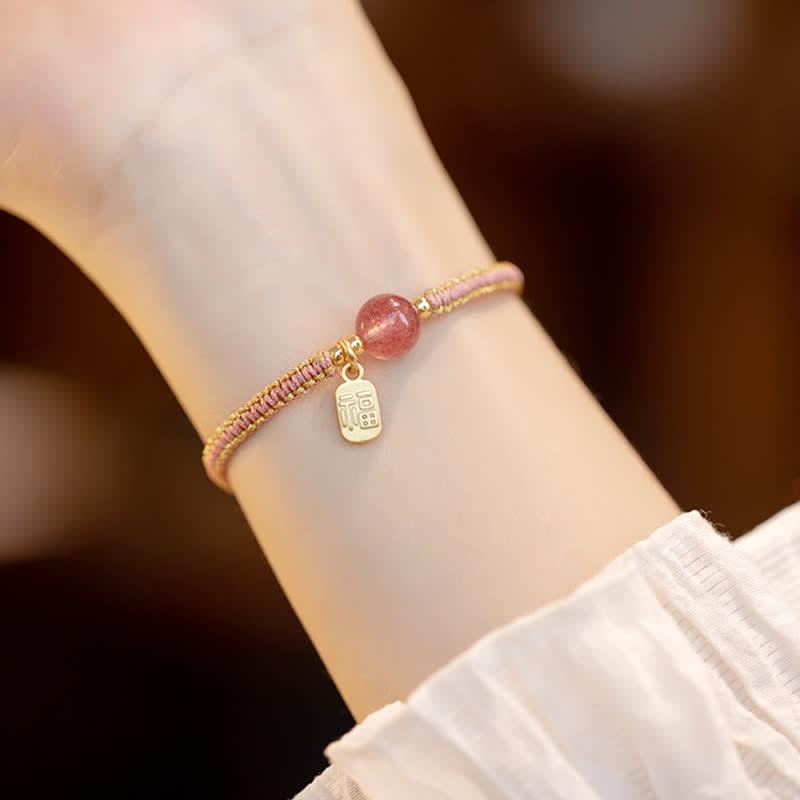 Red Agate Jade Lotus Confidence Calm String Bracelet