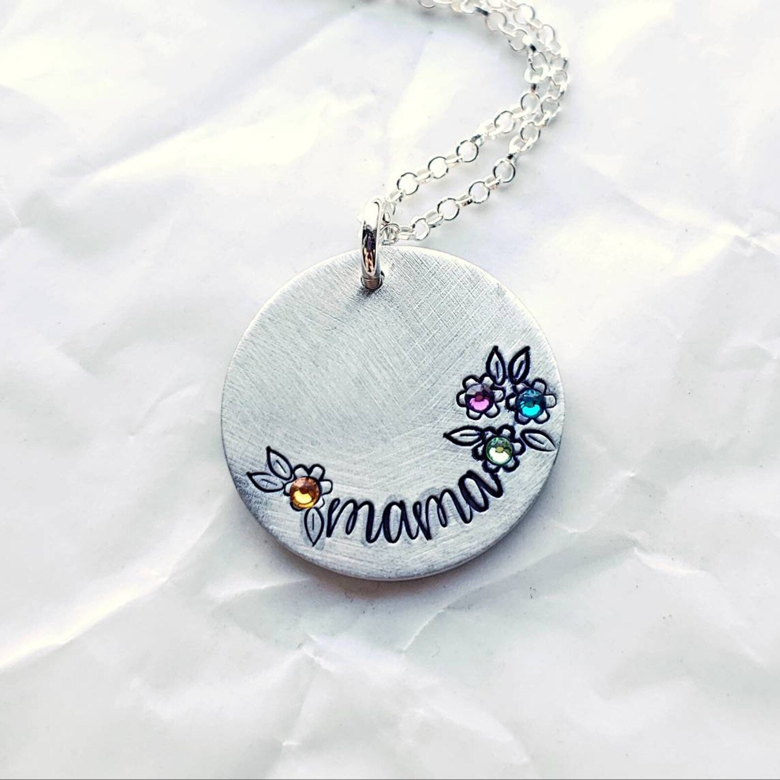 Love Grows Here Necklace - Grandmother's or Mother's Birthstone Necklace