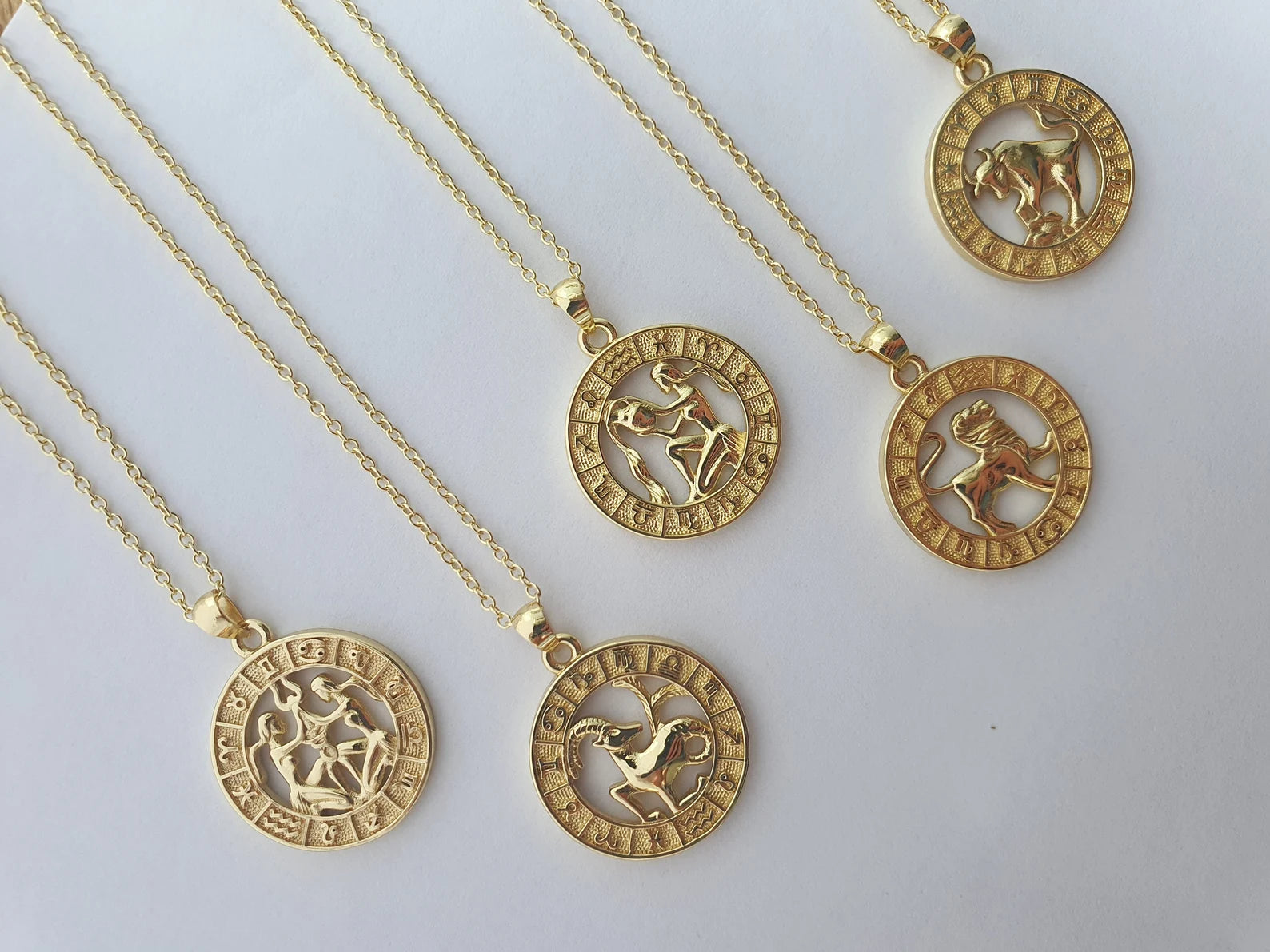 14k Gold  Pendant Necklace , Constellation Star Sign Necklaces, Zodiac Birthstone Necklace Gold Constellation Necklace