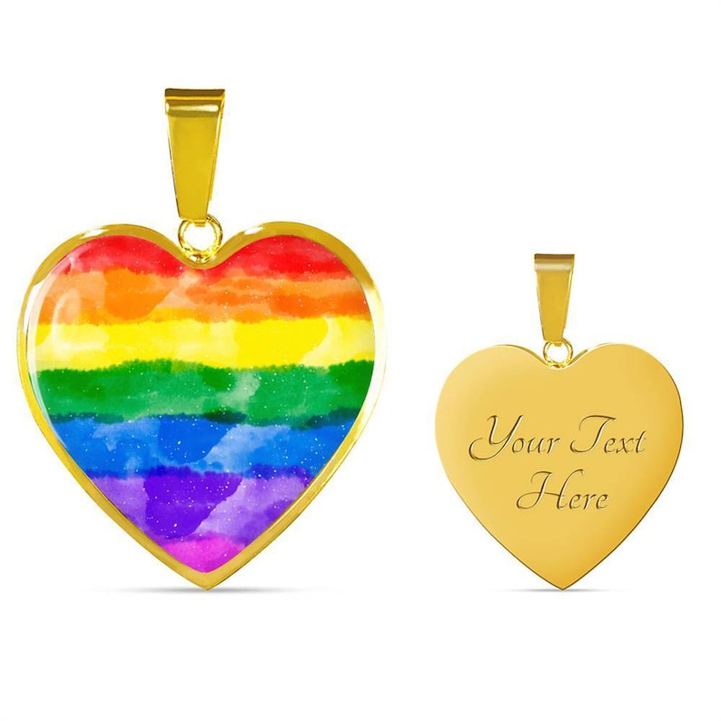 LGBT Necklace LGBT Jewelry Gay pride pendant Rainbow Heart Shaped Necklace