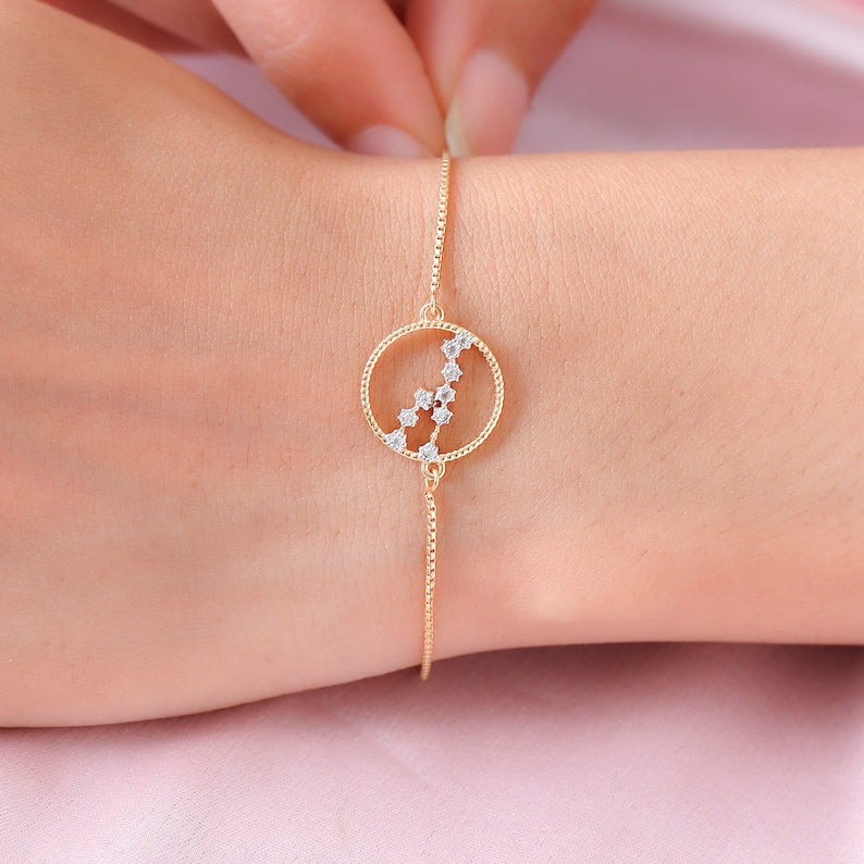 Genuine 12 Constellation 925 Silver Bracelet | Star Sign Bracelet | Astrology bracelet | Zodiac Bracelet for Women | Gift for her