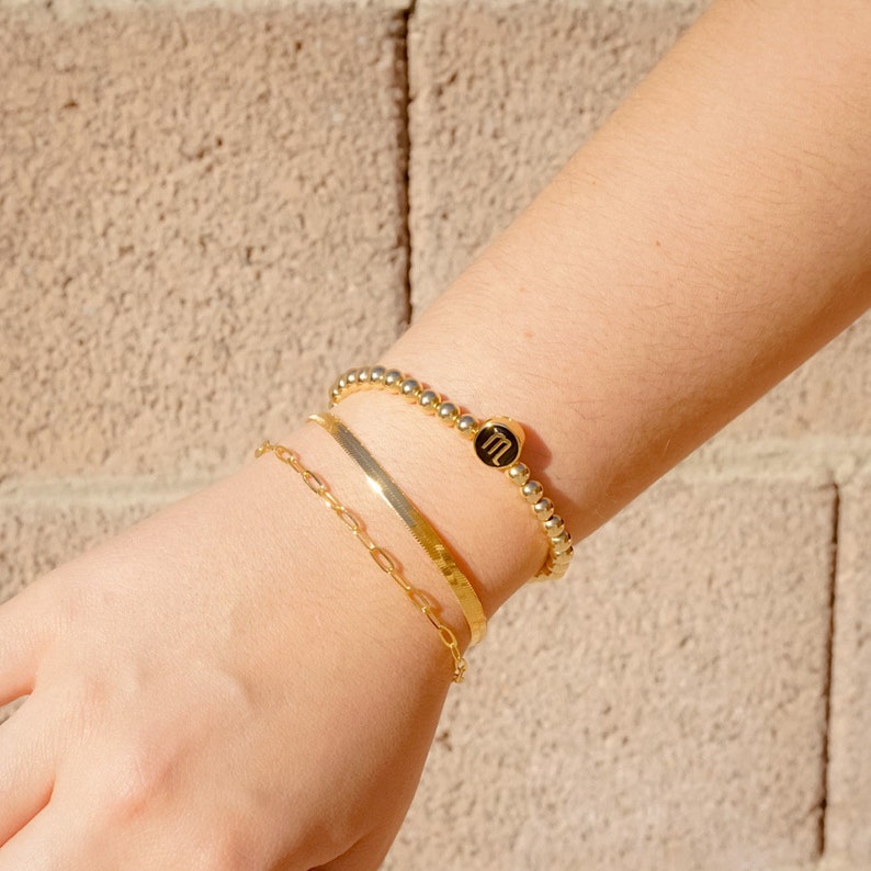 Zodiac Sign Bracelet Gold Filled Zodiac Bracelet Personalized Gold Beaded Bracelet with Zodiac Charm Stacking Bracelet Gift for Women