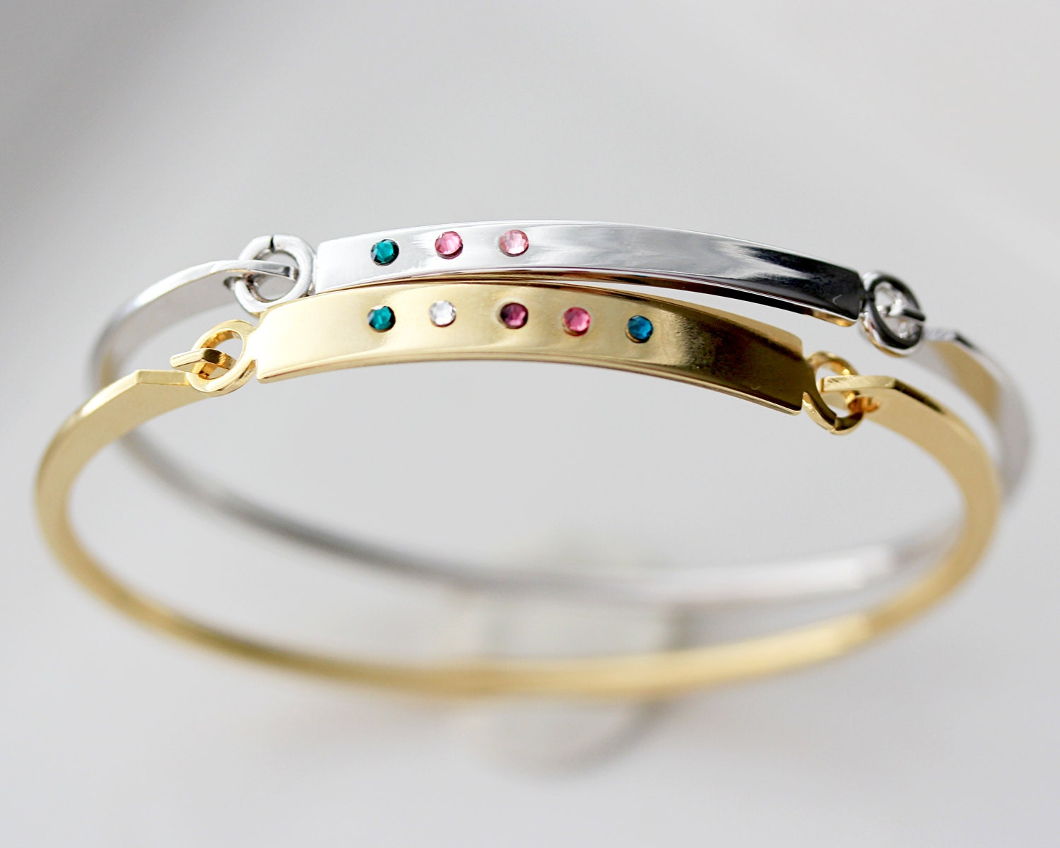 Personalized Birthstone Bangle Bracelet Gift For Her