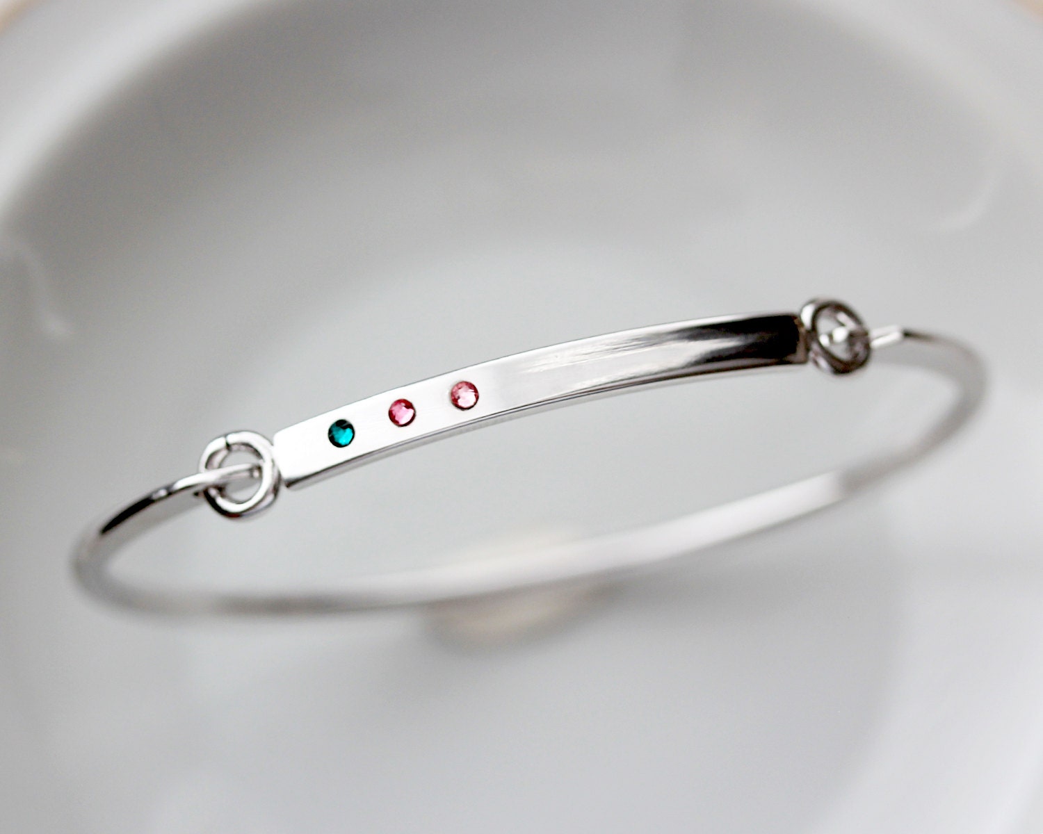 Personalized Birthstone Bangle Bracelet Gift For Her