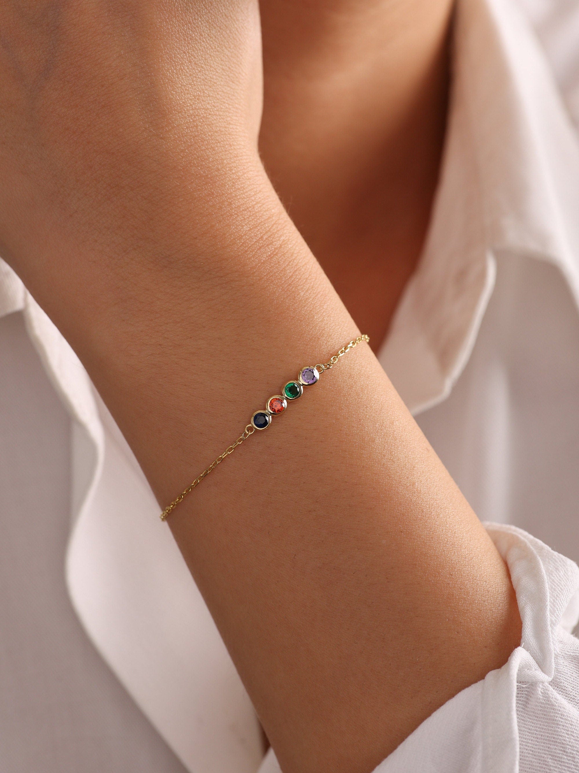 Friendship Bracelet • Birthstone Bracelet • Couples Bracelet • Family Birthstone Bracelet