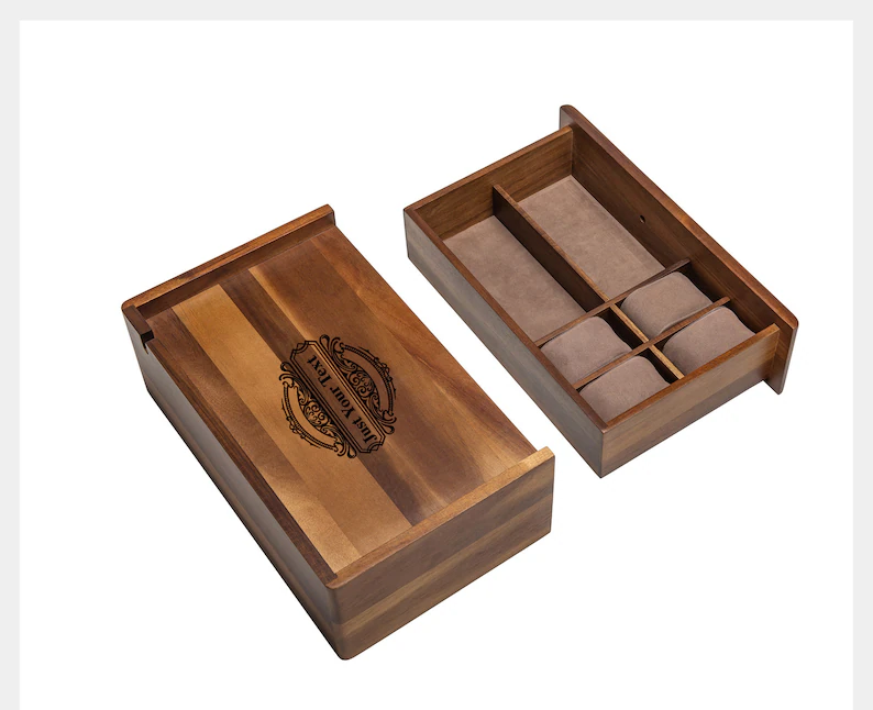 Engraved Wood Watch Box For Men