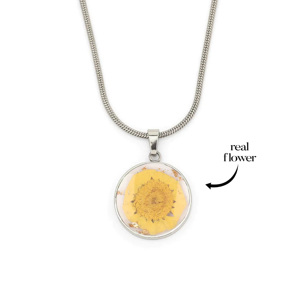 Pressed Birth Flower Necklace