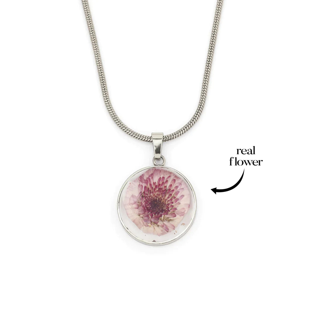 Pressed Birth Flower Necklace