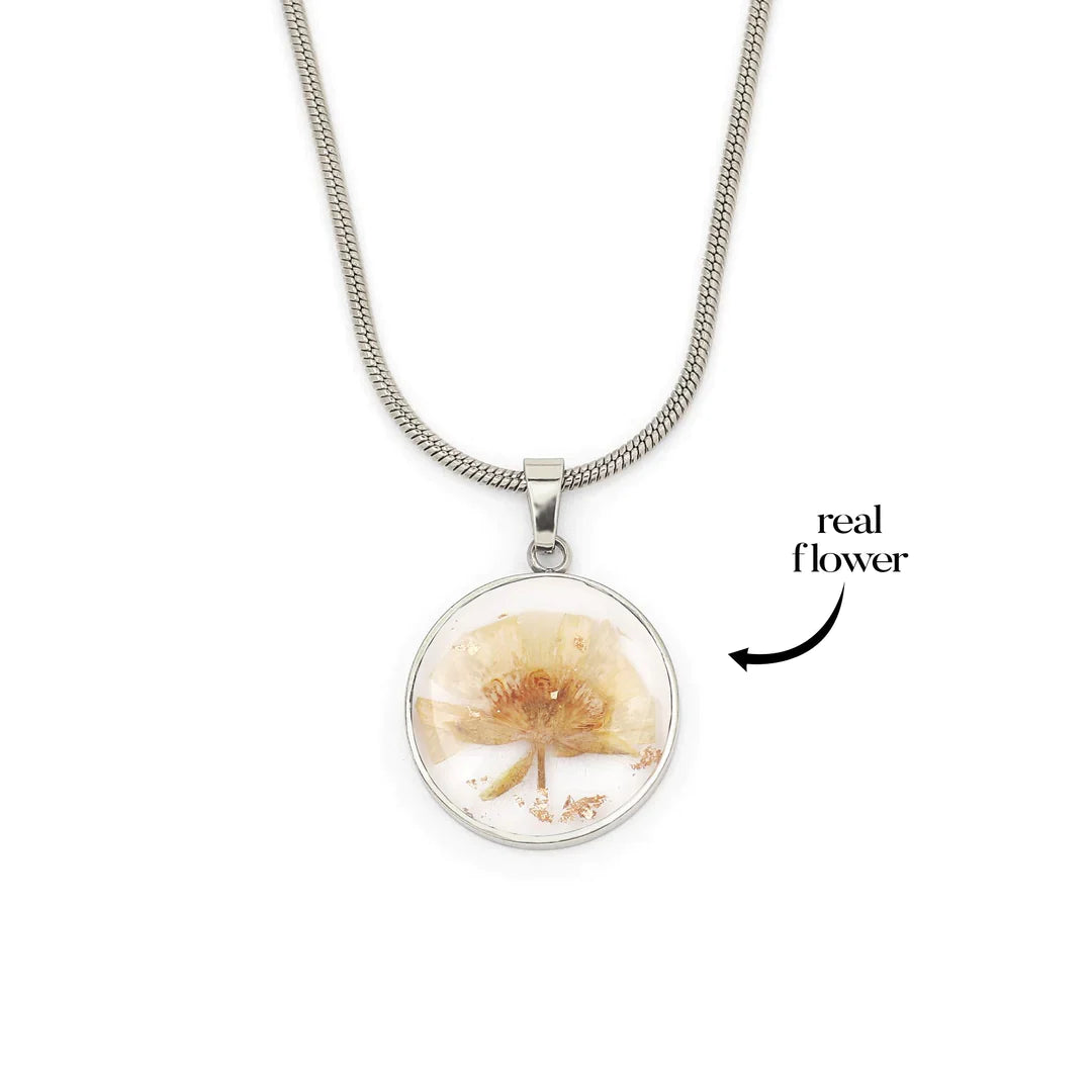 Pressed Birth Flower Necklace