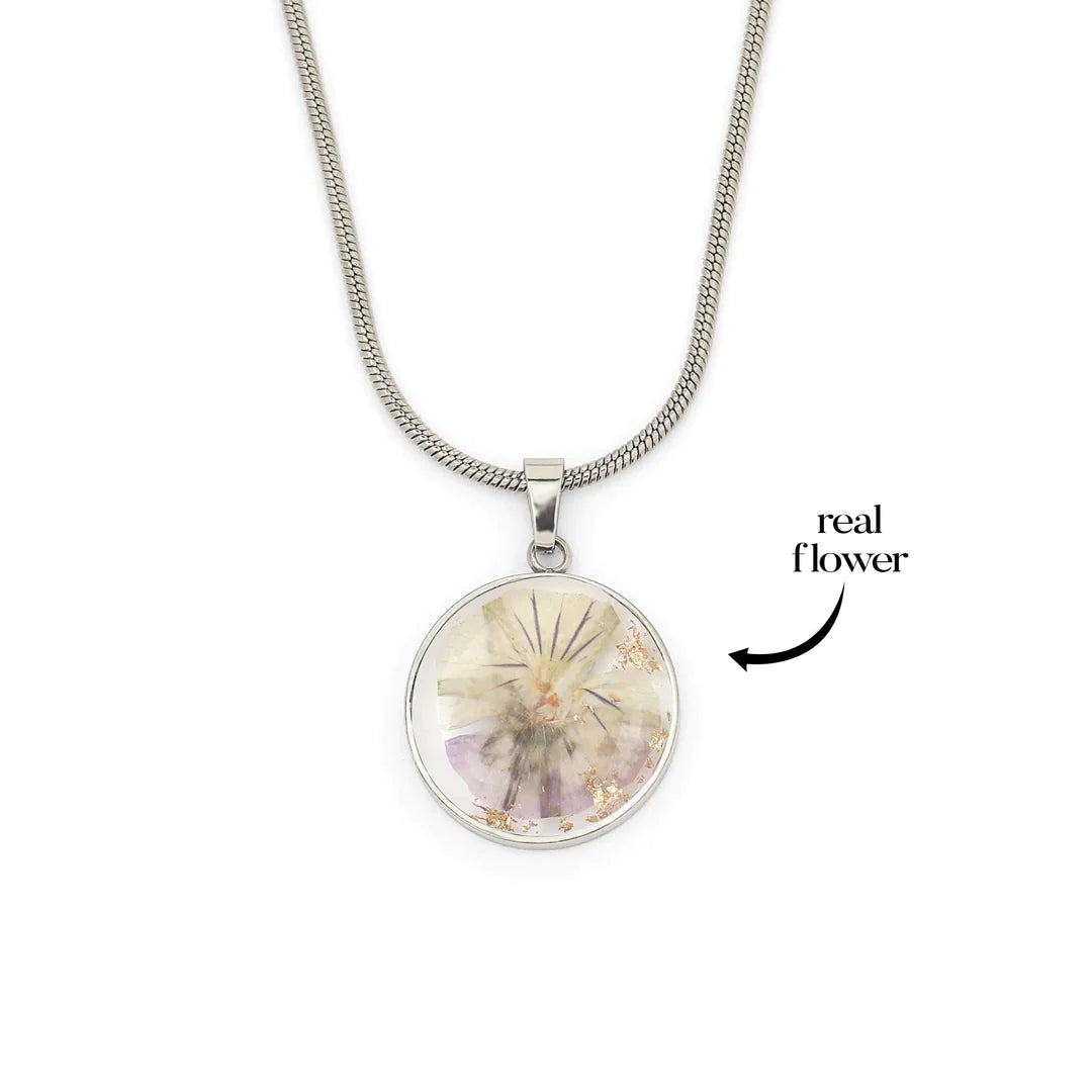 Pressed Birth Flower Necklace